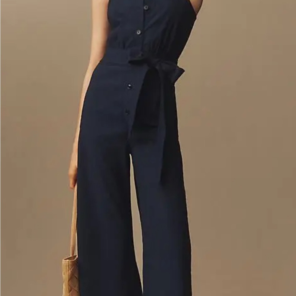 Mave by Anthropologie button front halter Jumpsuit